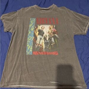 NIRVANA Gray Short Sleeve Tee with Vintage Graphic